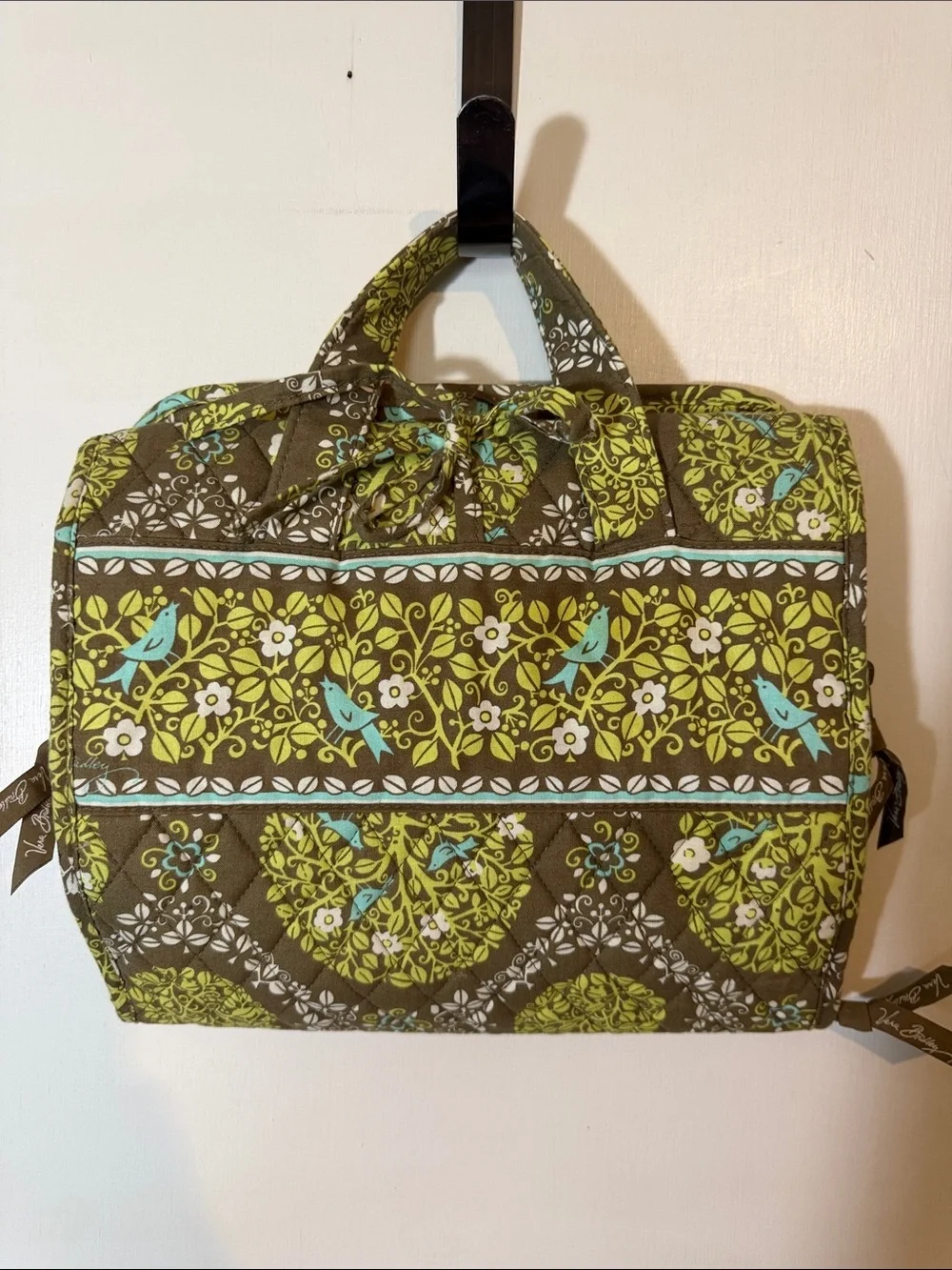 Vera Bradley Sittin' In A Tree Hanging Toiletry Bag Roll Up Travel Organizer